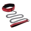 Sex & Mischief Ex's & Oh's Collar & Leash - Red/Black - Image 2