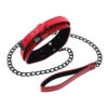 Sex & Mischief Ex's & Oh's Collar & Leash - Red/Black - Image 4