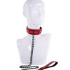Sex & Mischief Ex's & Oh's Collar & Leash - Red/Black - Image 5